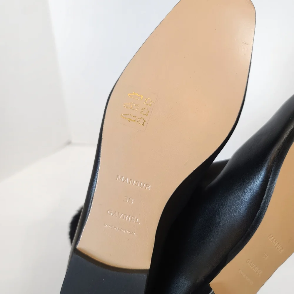 Mansur Gavriel | Cosy Boots in Black Lambskin Sheep Shearling Size 8 - Picture 13 of 14